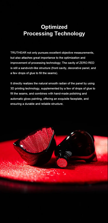 TRUTHEAR x Crinacle ZERO:RED Auricolari audiophile cablati in-ear con doppio driver dinamico 0.78 2Pin HiFi