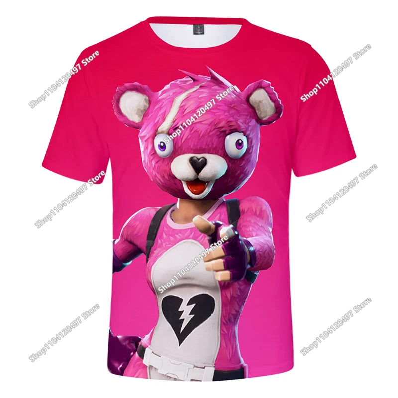 Camiseta 3D Battle Royale Fortnite, camisetas para hombres y mujeres, niños y niñas, tops de dibujos animados Victory, ropa para adolescentes, camisetas y tops infantiles de héroes de videojuegos