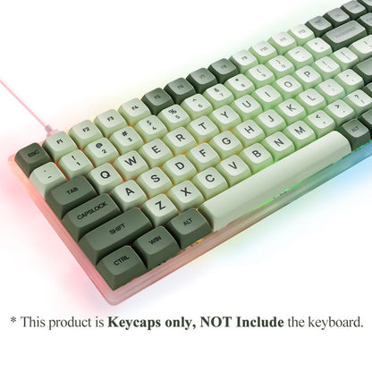 Juego de 125 teclas XDA PBT Matcha Green para teclado mecánico de 61/64/68/75/87/98/104/108 teclas compatible con Cherry/Gateron/Otemu/Kailh