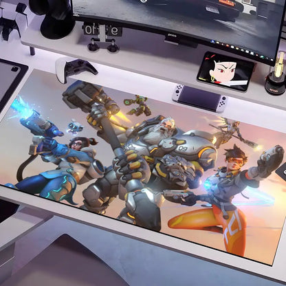 Alfombrilla de ratón Overwatch antideslizante de goma, varios tamaños, formato cuadrado grande para ordenador, oficina y gaming