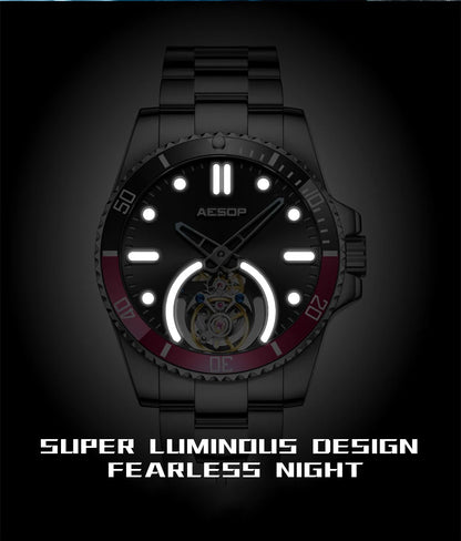AESOP 2025 Men Flying Tourbillon Mechanical Wristwatch Male Skeleton Luxury Sapphire Watch Mens Waterproof Super Luminous Clocks