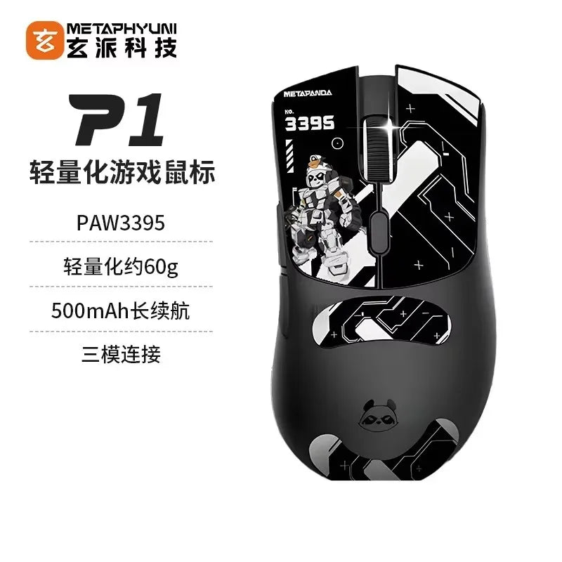 Ratón inalámbrico Metaphyuni Metapanda P1 Pro Max PAW3395L de baja latencia, ligero, para e-sports y gaming, ergonómico, regalo para PC gamer