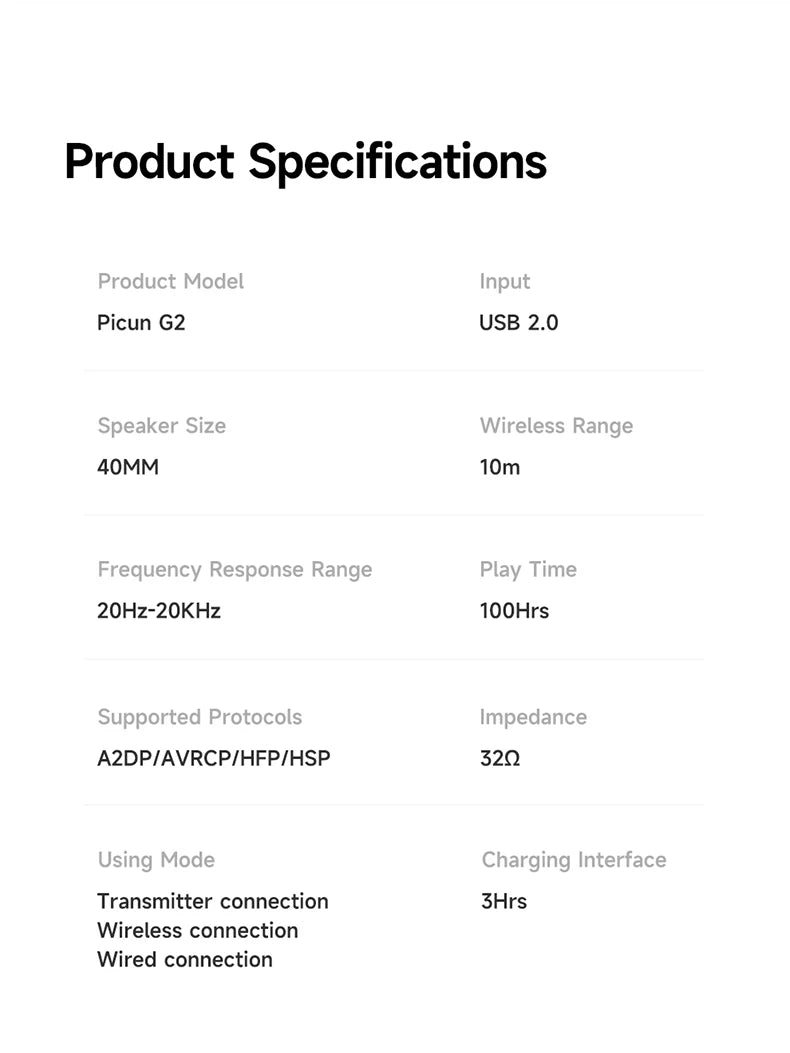 Auscultadores Gaming Sem Fios Picun G2 Bluetooth 5.3 – Som Surround 7.1, Baixa Latência de 5ms e Microfone ENC para PC, PS5, PS4, Switch e Mobile