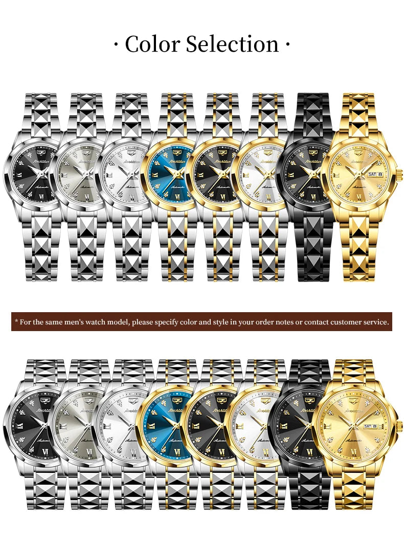 JSDUN 8995 Women Watch Mechanical Watch Waterproof Week Date Ladies Watch High Quality Luxury Original Tungsten Steel Clock