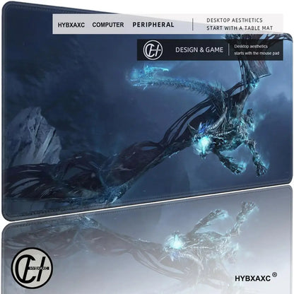 XXL žaidimų aksesuarai, žaidėjams skirta klaviatūros stalo kilimėlis, neslystantis World of Warcraft Lich King nešiojamojo kompiuterio pelės kilimėlis, pelės kilimėliai HYBXAXC