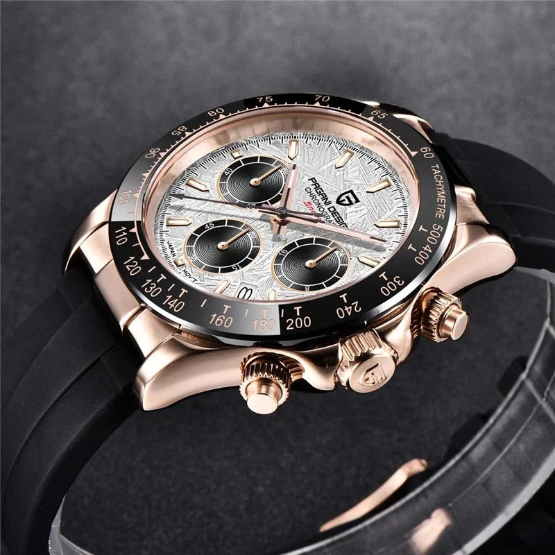 Nuovo originale PAGANI DESIGN PD-1664 orologio da uomo di lusso, movimento al quarzo giapponese VK63, zaffiro, impermeabile, cronografo, oro