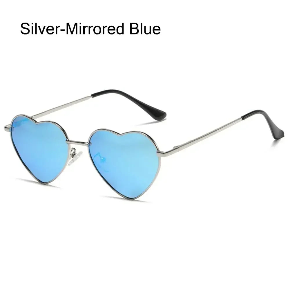 Sluneční brýle ve tvaru srdce, sluneční brýle ve tvaru srdce, vintage brýle z 90. let, ochrana UV400, sluneční brýle s kovovou obrubou, módní doplňky