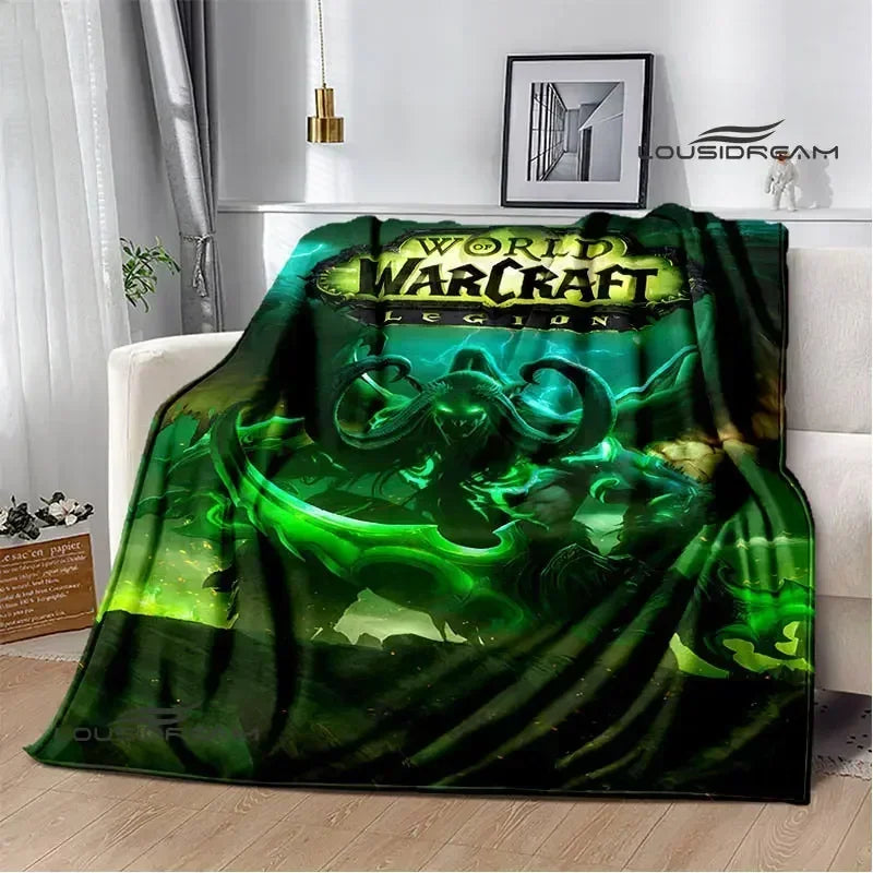 Печатно одеяло Game World of Warcraft, пикник одеяло, топло фланелено одеяло, домашно спално бельо, одеяла за легла, подарък за рожден ден