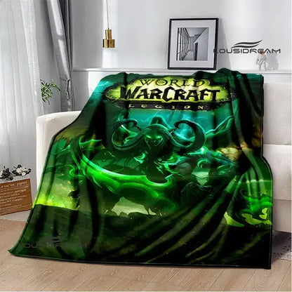 Печатно одеяло Game World of Warcraft, пикник одеяло, топло фланелено одеяло, домашно спално бельо, одеяла за легла, подарък за рожден ден