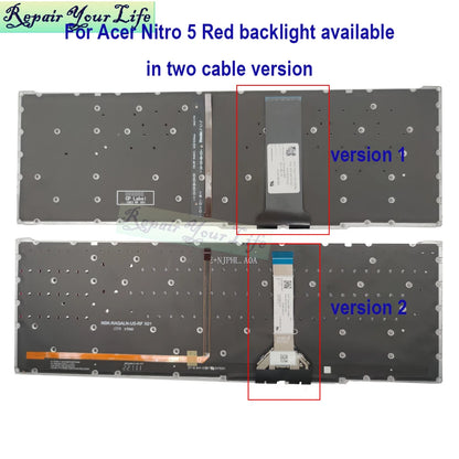 Teclado retroiluminado PT-BR Brazil US RU para Acer Nitro 5 AN515-54 AN515-43 AN517-52 AN517-51 AN517-54 AN715-51 Spain LA IT TR GR FR