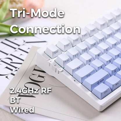 Teclado mecánico inalámbrico MCHOSE G75 Pro, diseño 75%, montaje gasket, 5 capas de amortiguación, retroiluminación RGB, triple modo y hot-swappable
