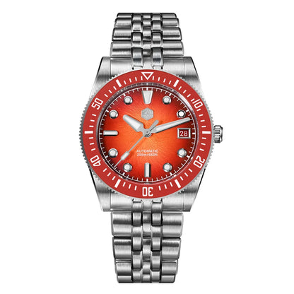 San Martin 37.5mm 40mm Enamel Spiral Vortex Dial Men Luxury Diver Watch Miyota 9015 Automatic Mechanical Waterproof 200m SN0148