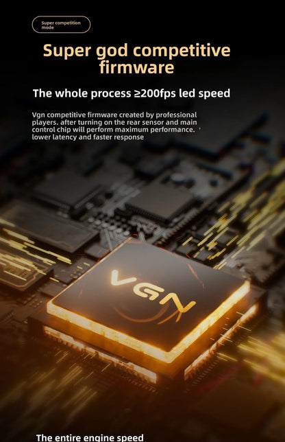 VGN Dragonfly F2 ProMax/Ultra E-Sports-Gaming-Maus 42000DPI 0.125ms für CSGO, Latenz kabelgebunden/kabellos, Dual 8K, 3 Modi, PAW3395/3950