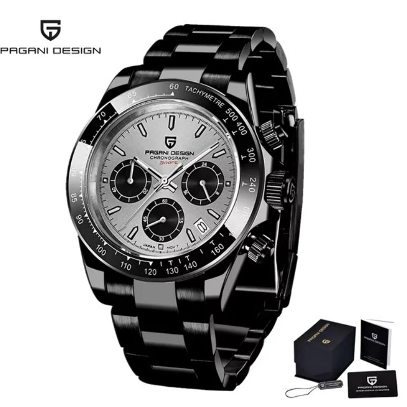 Nuovo originale PAGANI DESIGN PD-1664 orologio da uomo di lusso, movimento al quarzo giapponese VK63, zaffiro, impermeabile, cronografo, oro