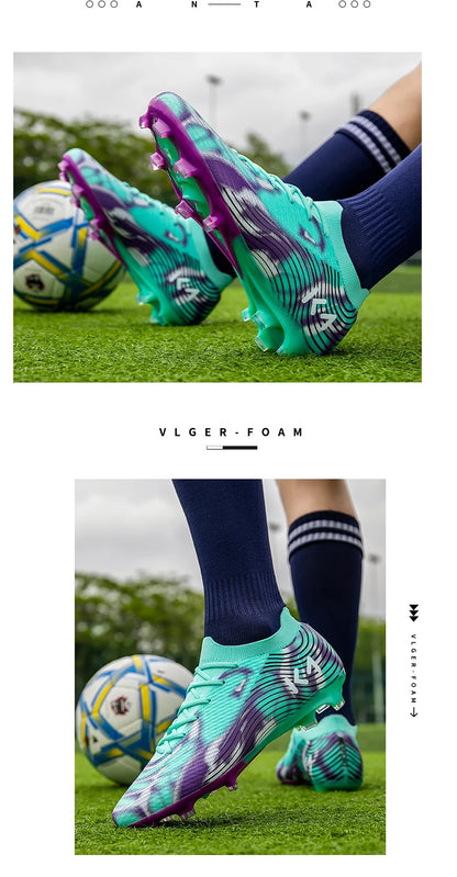 New Men Soccer Shoes Hot-selling Sneakers Grass Cleats High-quality Football Boots Non-Slip Boys Match Outdoor High-top Light