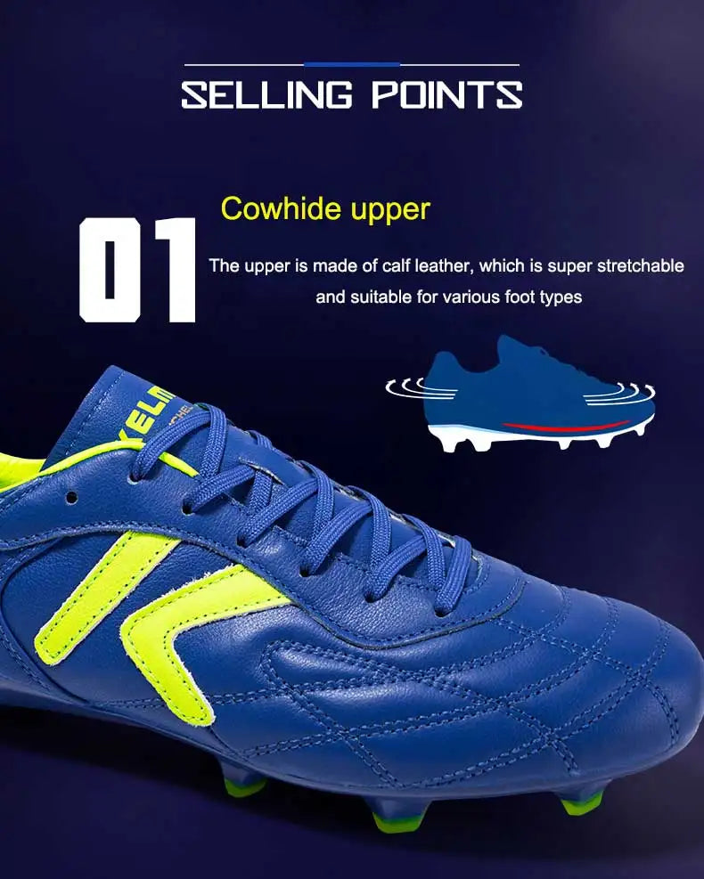 KELME FG nogometne kopačke Originalne tenisice od goveđe kože za muškarce Profesionalne za travu Protuklizne sportske trenažne nogometne kopačke ZX80011018