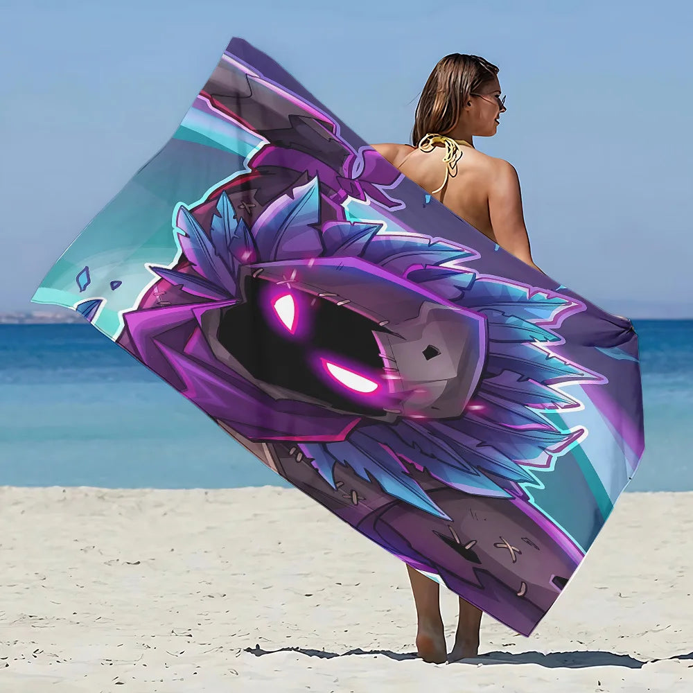 Nueva toalla de playa F-FortniteS de juego popular, microfibra sin arena, secado rápido, suave y resistente a la arena, toalla para piscina, regalo para mujer, viaje, gimnasio y ducha