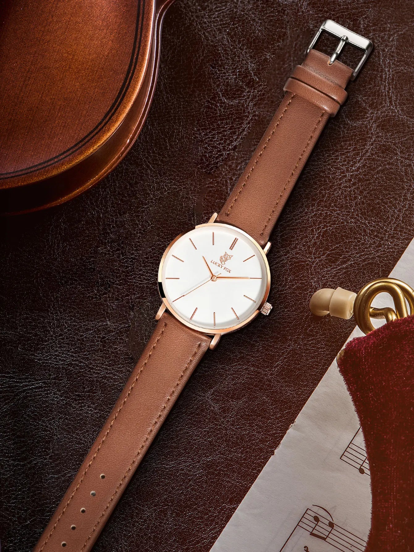 LUCKY FOX Classic Luxury Men Watch Simple Casual Men and Women Round Large Dial Quartz Watch Clock Gifts Men Reloj