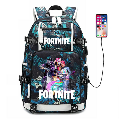 Zaino scolastico Fortnite con stampa gaming per ragazzi e ragazze, grande capacità, impermeabile, leggero e resistente, regalo di compleanno