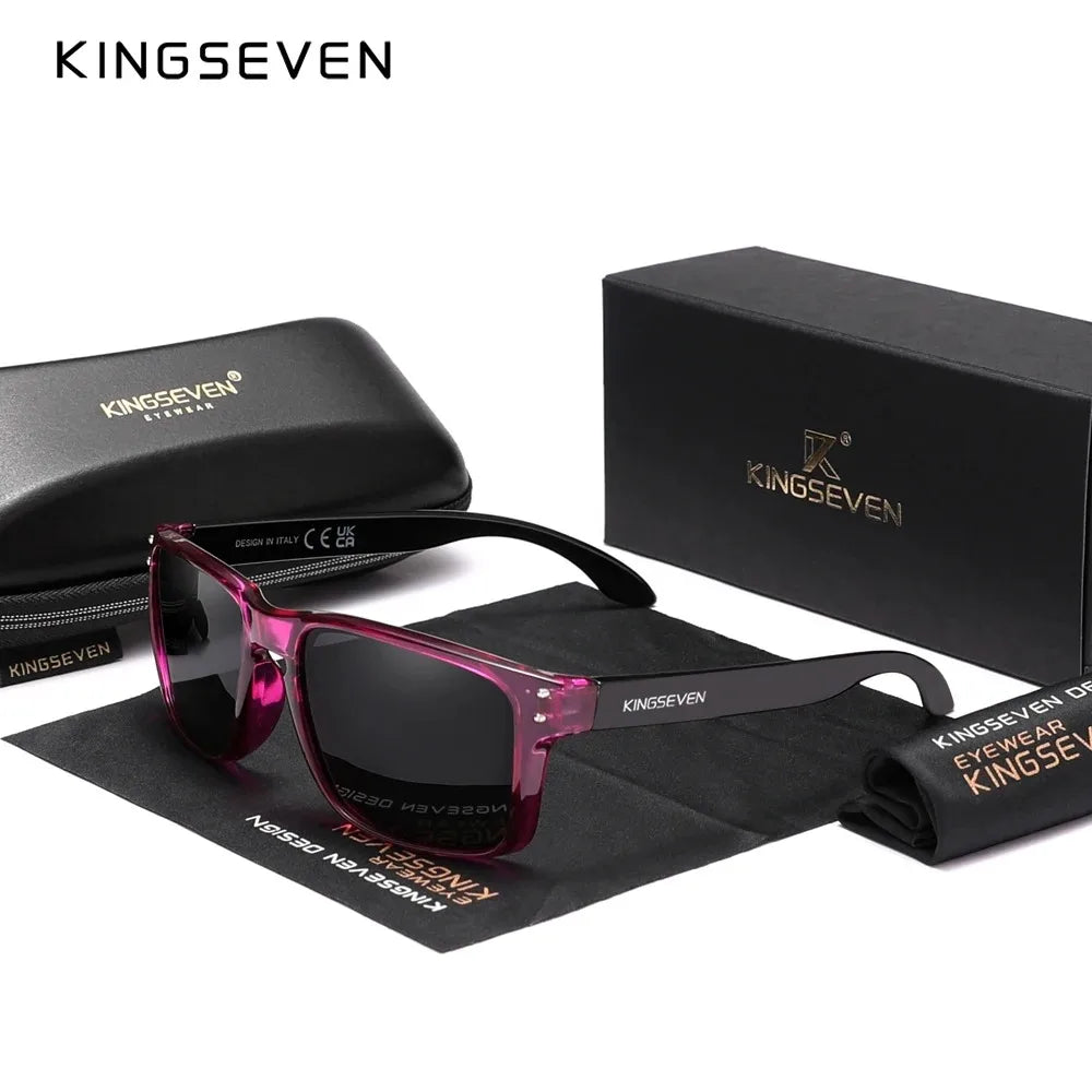 KINGSEVEN Rectangle Retro TR90 Polarized Sunglasses Women Men Cycling UV400 Climbing Glasses Anti-glare Outdoor Sports Eyewear
