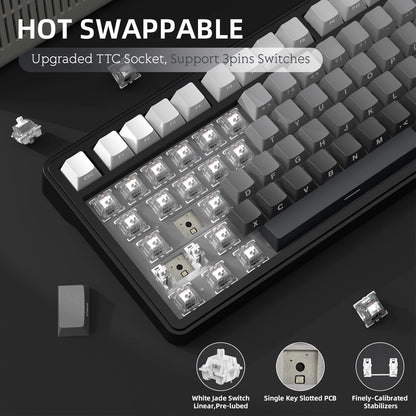 Tastiera meccanica ATTACK SHARK X85 Tri-mode Gasket 75% con manopola CNC, imbottitura a 5 strati, hot swappable, retroilluminazione RGB, NKRO