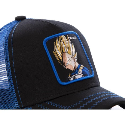 New Dragon Ball Son Goku Cap Summer Travel Peaked Cap Men's Embroidery Hip-Hop Cap Style Sun Visor Adjustable Trucker Mesh Cap