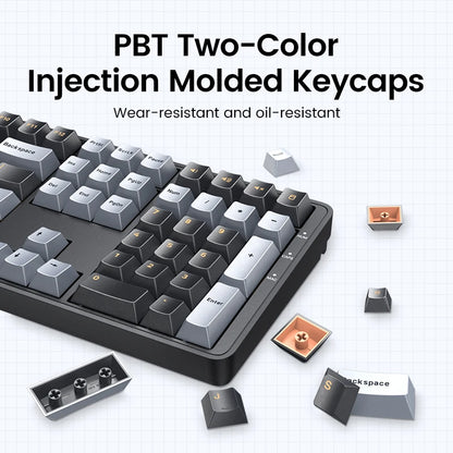 Teclado mecánico UGREEN 108 teclas PBT, teclado con cable, interruptores rojos, ruso/coreano/EN, para ordenador de sobremesa y portátil, Windows, Mac OS y gaming