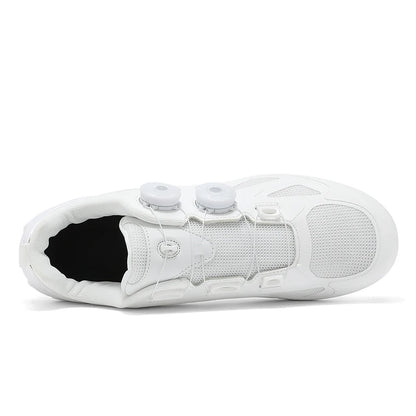 Zapatillas de ciclismo de montaña para hombre sin cierre, sin calas, para bicicleta de carretera RB Speed; zapatillas de ciclismo sin calas, tipo sneaker, para pedales planos MTB, mujer