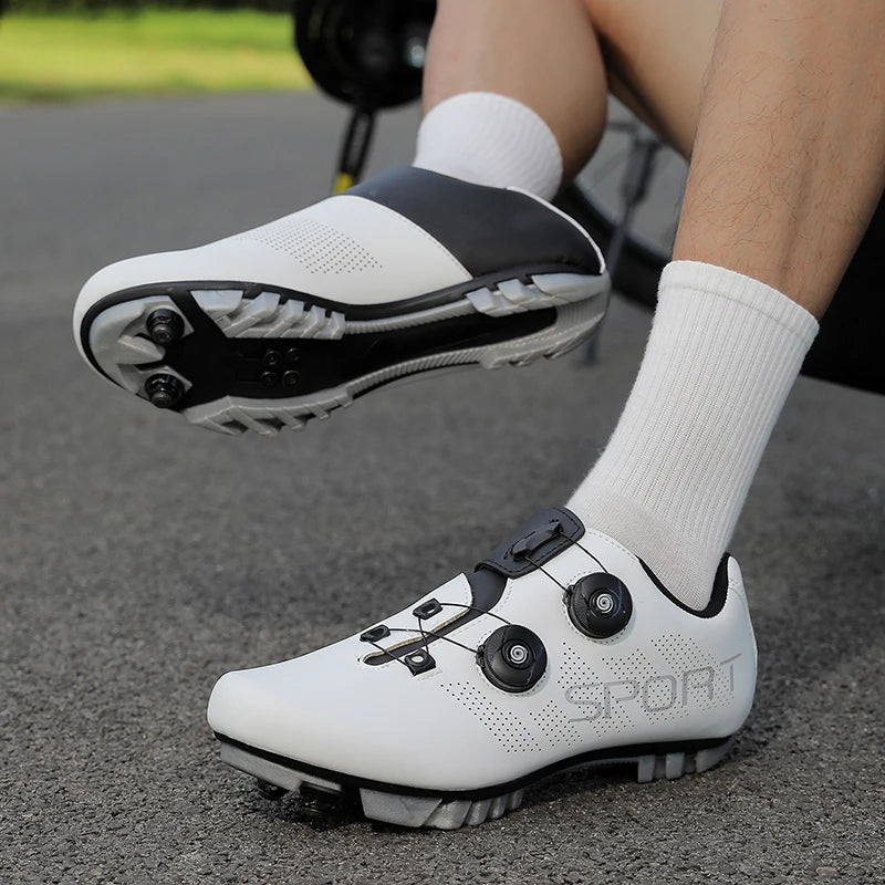 Zapatillas de ciclismo ultraligeras, transpirables y ligeras, con suelas rígidas compatibles con SPD para entrenamiento y competición en bicicleta de carretera y montaña