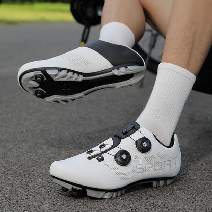 Zapatillas de ciclismo ultraligeras, transpirables y ligeras, con suelas rígidas compatibles con SPD para entrenamiento y competición en bicicleta de carretera y montaña