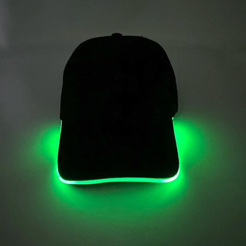 Gorra de béisbol luminosa LED de moda, gorra hip hop iluminada para bar y club, gorra fluorescente para hombre y mujer, accesorios para DJ, baile y disfraces