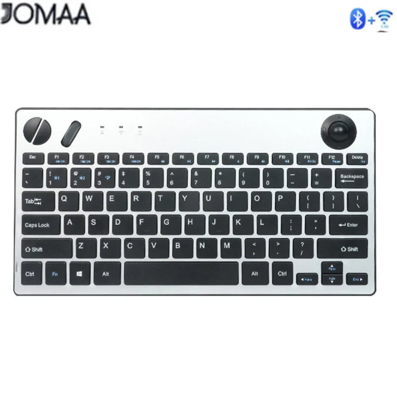Jomaa Wireless Mini Trackball Keyboard ,78-Key ,Bluetooth Keyboard with Trackball  Air Mouse 1600dpi , for TV iPad Phone Laptop