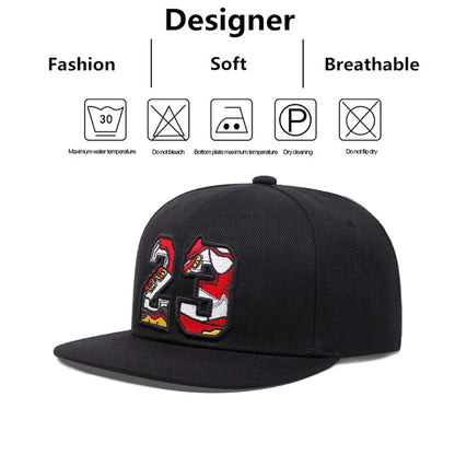 Digital 23 3D Embroidered Fashion Baseball Hat Sports Sunshade Hat Snapback Cap Adjustable Unisex Sun Cowboy Hat