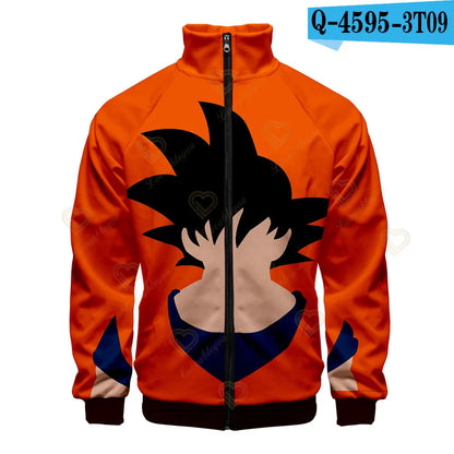 New Fashion Dragon Ball Print Stand Collar Zipper Hoodie Men Women Zipper Hoodies Jackets Long Sleeve Sport Hip Hop Sweatshirts