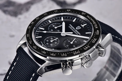Relógio PAGANI DESIGN Moon – Cronógrafo de quartzo de luxo para homem, estilo desportivo, vidro de safira com tratamento antirreflexo, mostrador luminescente