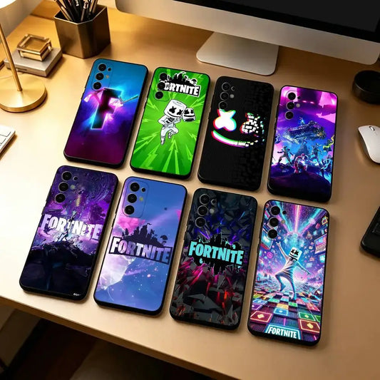 Etui na telefon F-Fortnites-PC Game do Samsung S25,S24,S21,S22,S23,S30,Ultra,S20,Plus,Fe,Lite,Note,10, czarna obudowa
