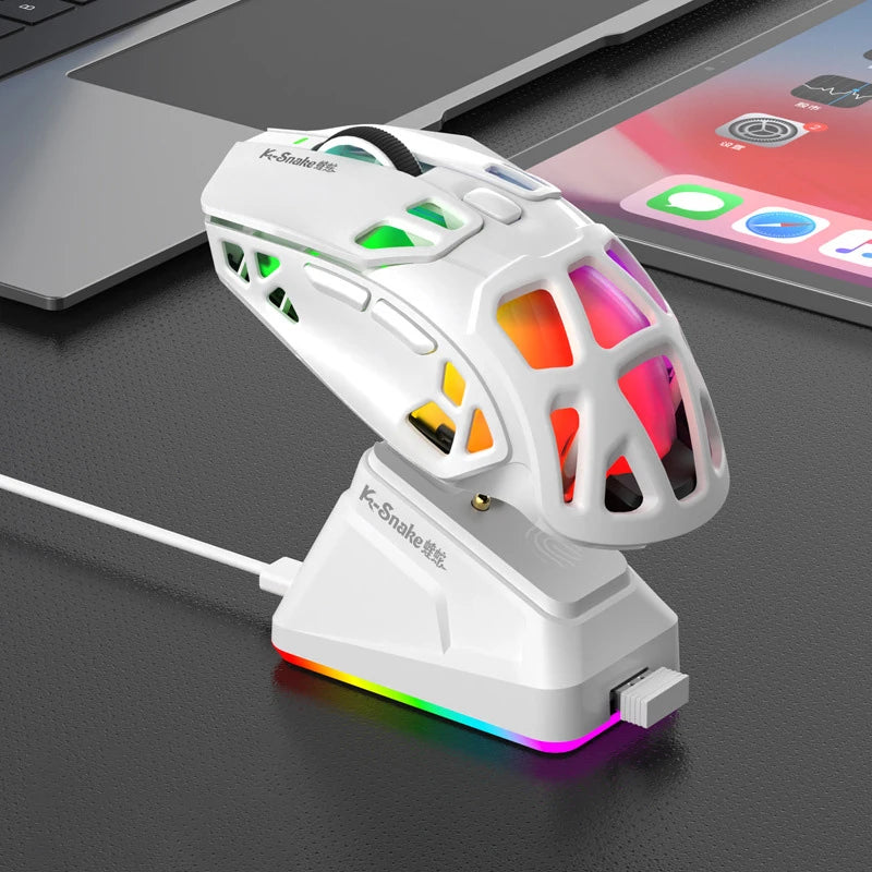 Lenovo Tri-Mode -kevyt pelihiiri RGB-lataustelakalla, 12000DPI, 2.4G/Bluetooth/langallinen ergonominen hiiri PC:lle ja kannettavalle tietokoneelle