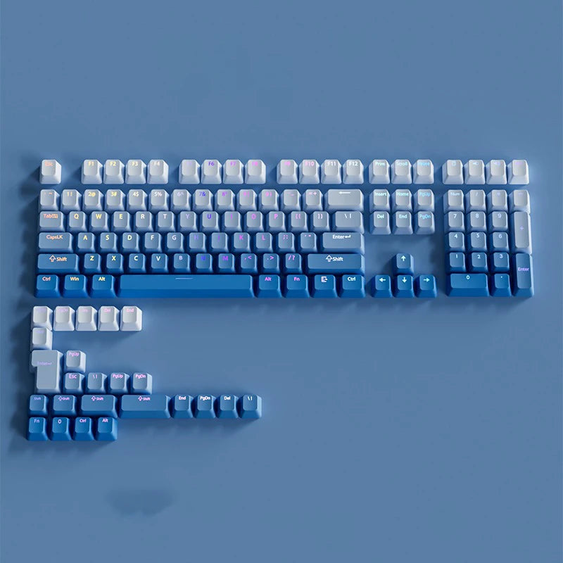 130 Keys Gradient Lucky Red RGB Backlit Shine Through Keycaps OEM Profile Double Shot PBT Keycaps for MX Switches Gamer Keyboard