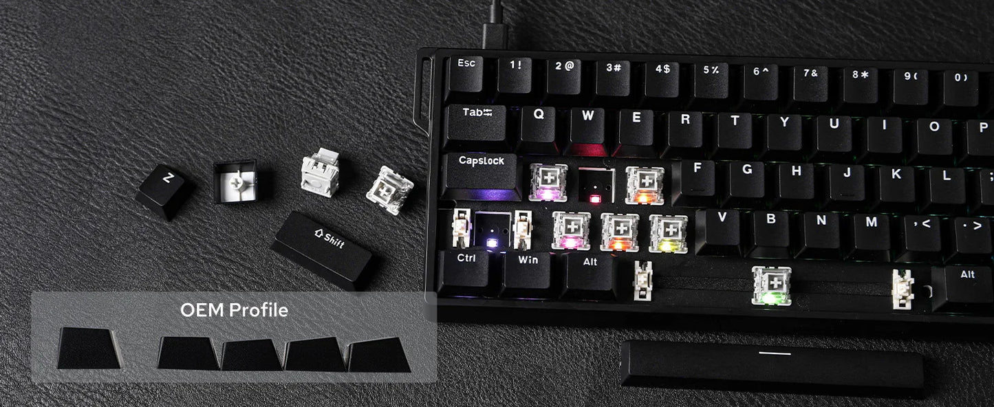 Teclado mecánico con cable AULA WIN60 HE/WIN60 HE MAX 60% con estructura tray-mount hot-swap e interruptores magnéticos Hall Effect