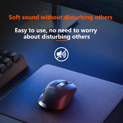 Mouse da ufficio silenzioso INPHIC con display del livello batteria, 2400DPI, wireless, adatto a computer desktop e laptop