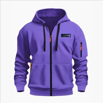 Men's Sweatshirts with Zipper Pockets Thin Solid Color Half Tracksuit Casual Outdoor Hooded Tracksuit Long Sleeves Jacket Coats