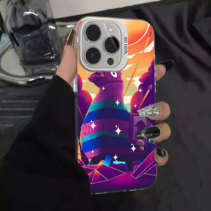 Funda para teléfono F-fornite Game de 1 pieza, carcasa IMD color plata para iPhone 16 15 14 13 12 11 Pro Max Plus