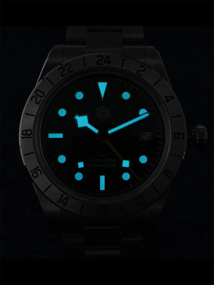 San Martin Nuevo reloj mecánico automático NH34 BB GMT de 39mm, reloj deportivo de zafiro, luminoso, impermeable 100m para hombre, Relogio SN0054