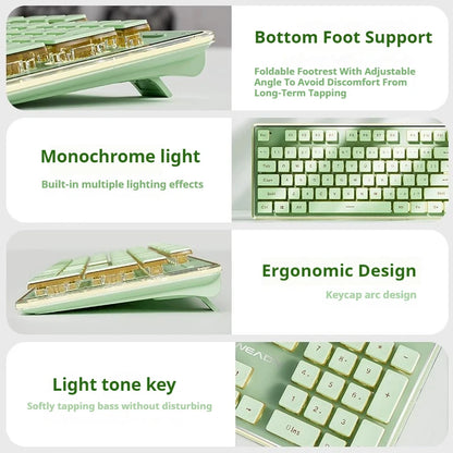 Teclado silencioso con cable EWEADN V3 para oficina y gaming, diseño de teclas tipo película, ergonómico, para Windows/portátil/PC/escritorio, accesorio de e-sports