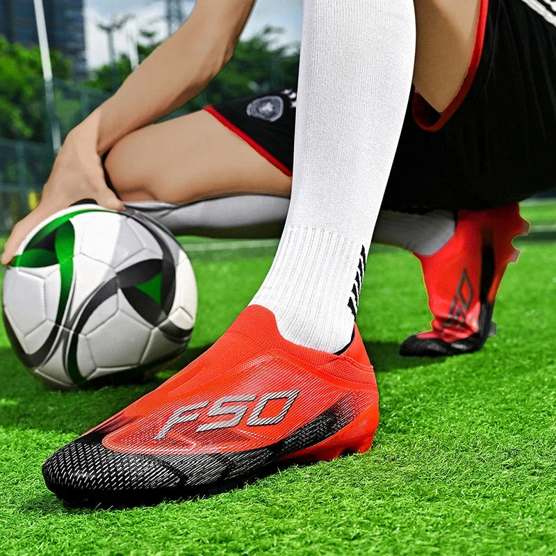 Chaussures de football respirantes AG pour hommes et femmes, chaussures de football professionnelles antidérapantes, chaussures de sport d'extérieur, crampons d'entraînement
