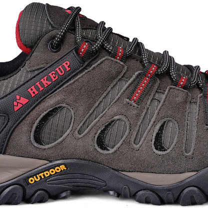 HIKEUP Buty turystyczne męskie Zimowe buty wspinaczkowe i trekkingowe dla mężczyzn Skórzane, oddychające, outdoorowe, antypoślizgowe buty sportowe i robocze dla mężczyzn