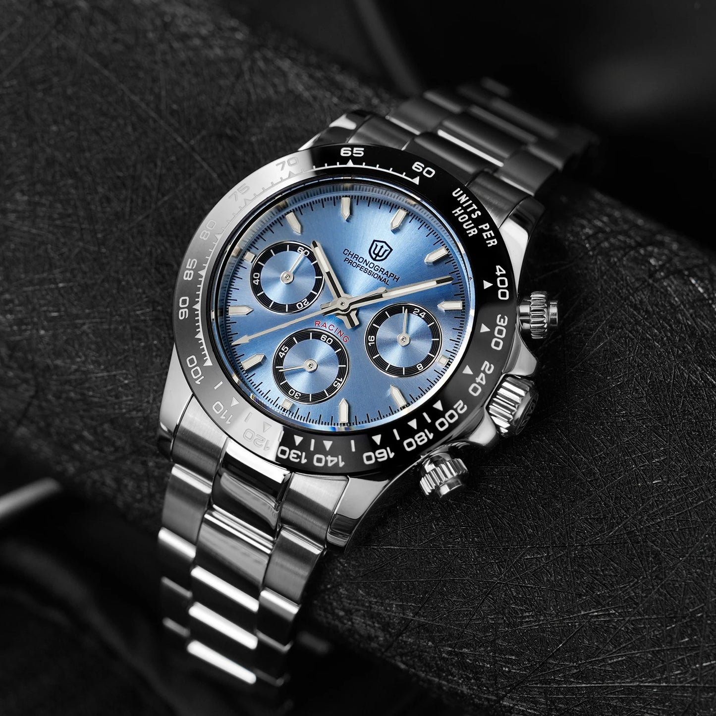 Watchdives WD16500 V2 Men Watch VK63 Quartz Movement Chronograph Wristwatch Stainless Steel Sapphire Crystal Luminous  Watches
