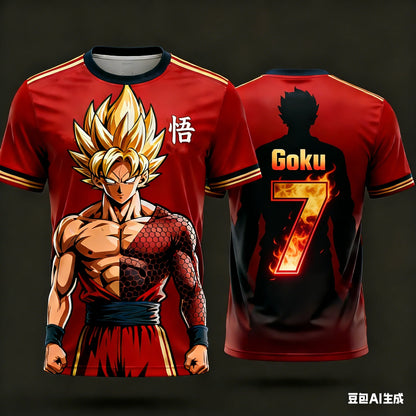 Camiseta casual Dragon Ball de verano 2026 para hombre, estampado 3D, manga corta, moda holgada, camiseta deportiva transpirable para mujer y niños