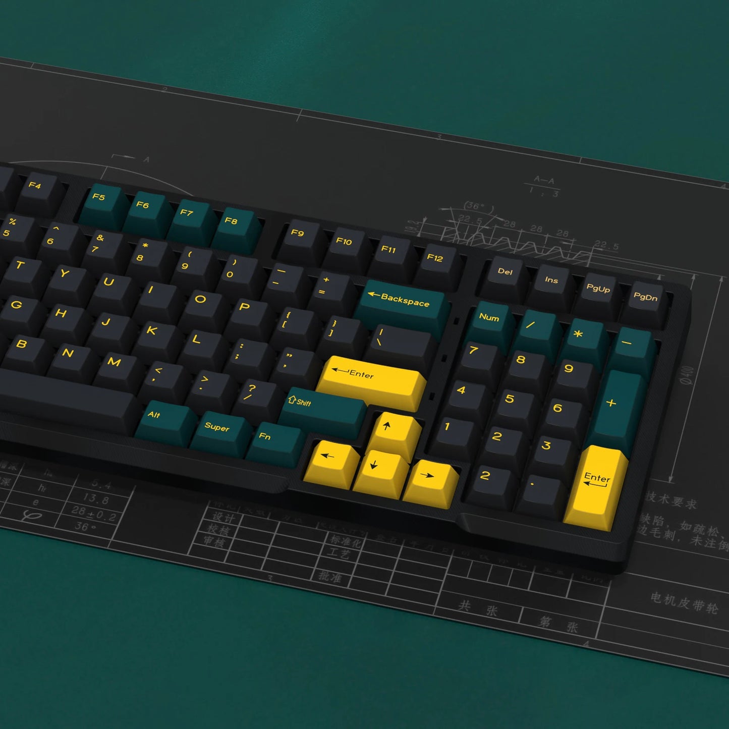 KBDiy GMK MarrsGreen Keycap tasti profilo Cherry Double Shot PBT ISO per kit tastiera meccanica gamer DIY Gaming Point KeyCap