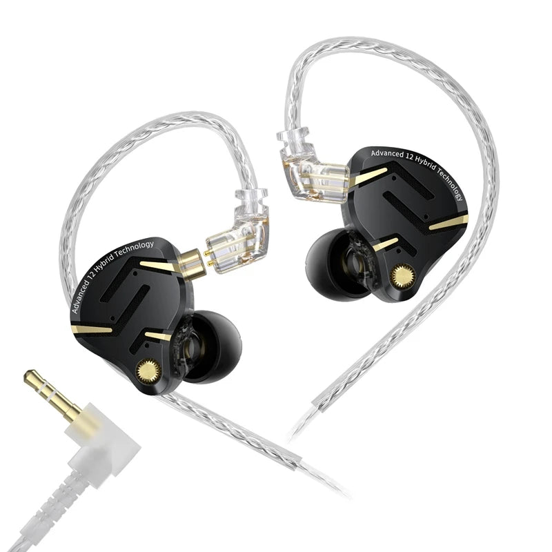 KZ ZS12 PRO 2 Hybrid-IEM-Kopfhörer – HiFi-Bass kabelgebundene Gaming-Ohrhörer mit superlinearen Treibern